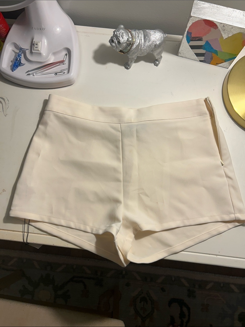 REVOLVE Cream High-Waist Tailored Shorts